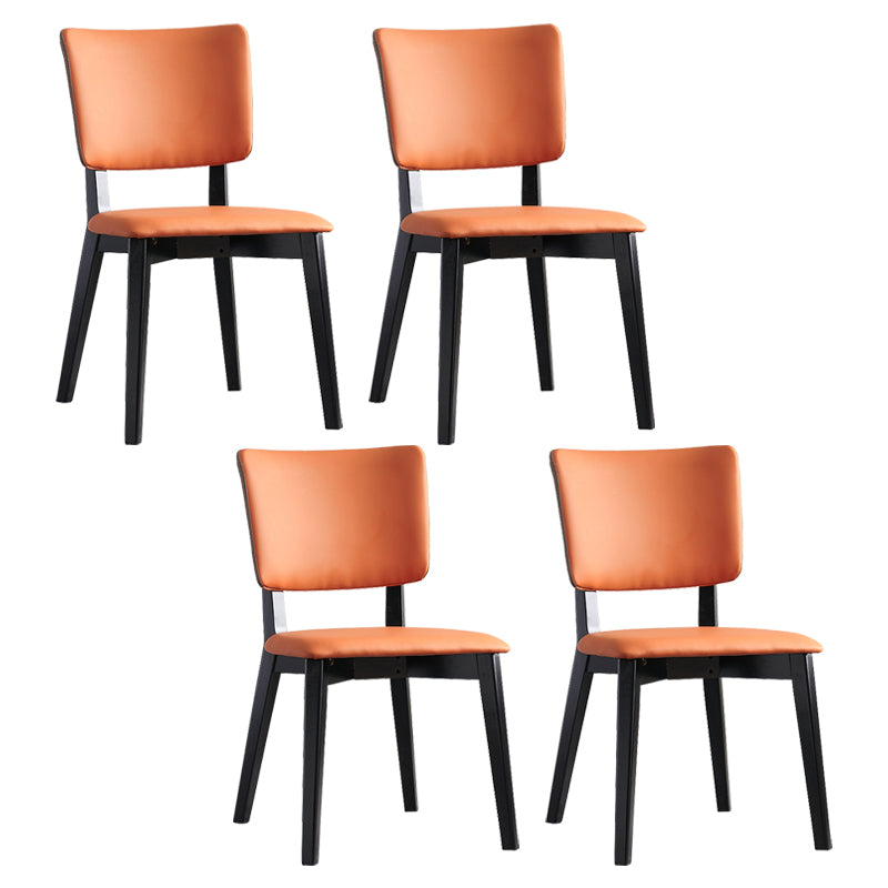 Modern Leather Dining Chair Open Back Dining Side Furniture in Matte Finish for Indoor