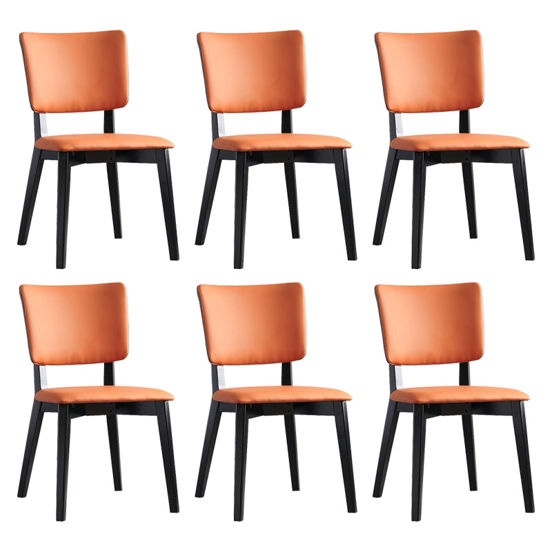 Modern Leather Dining Chair Open Back Dining Side Furniture in Matte Finish for Indoor