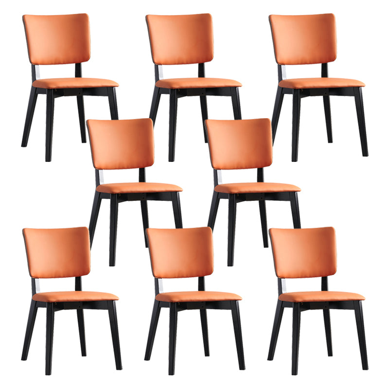 Modern Leather Dining Chair Open Back Dining Side Furniture in Matte Finish for Indoor