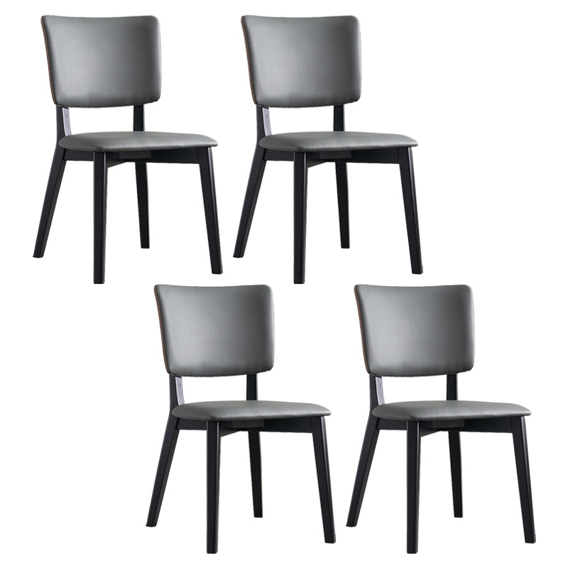 Modern Leather Dining Chair Open Back Dining Side Furniture in Matte Finish for Indoor