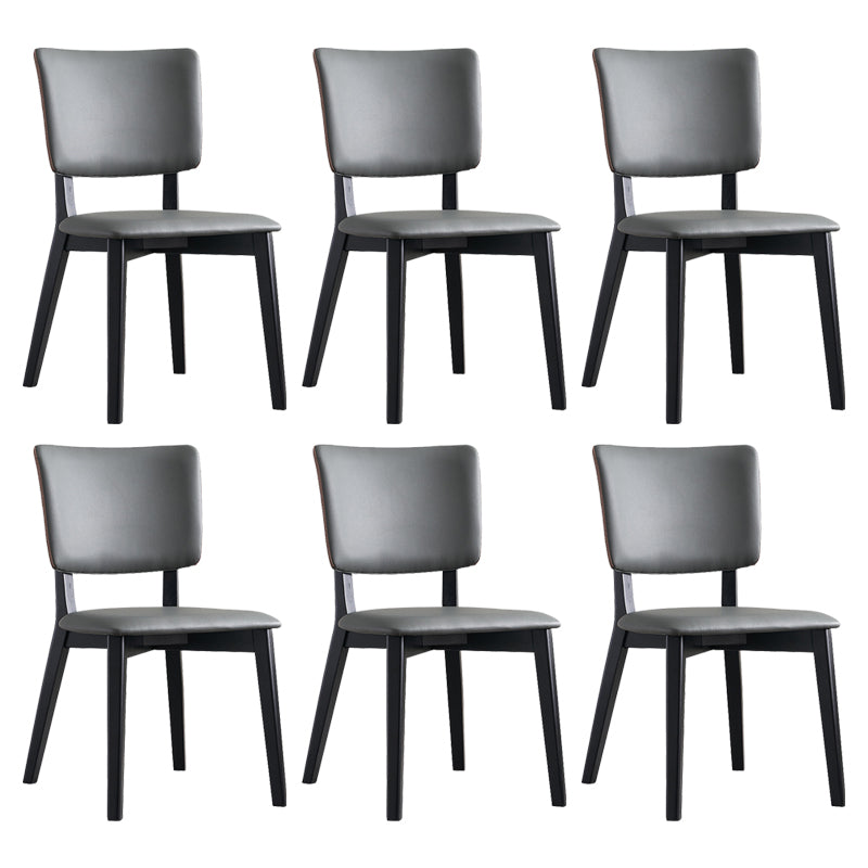 Modern Leather Dining Chair Open Back Dining Side Furniture in Matte Finish for Indoor