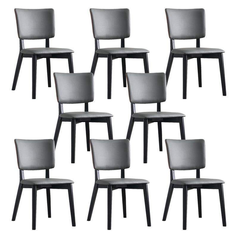 Modern Leather Dining Chair Open Back Dining Side Furniture in Matte Finish for Indoor