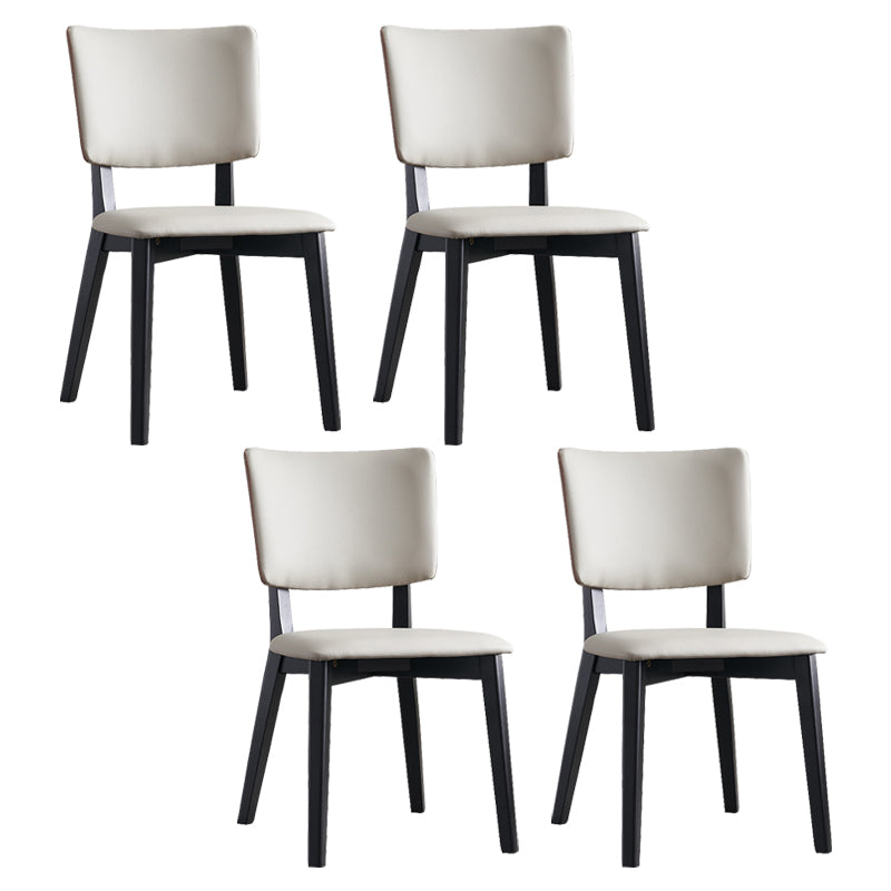 Modern Leather Dining Chair Open Back Dining Side Furniture in Matte Finish for Indoor
