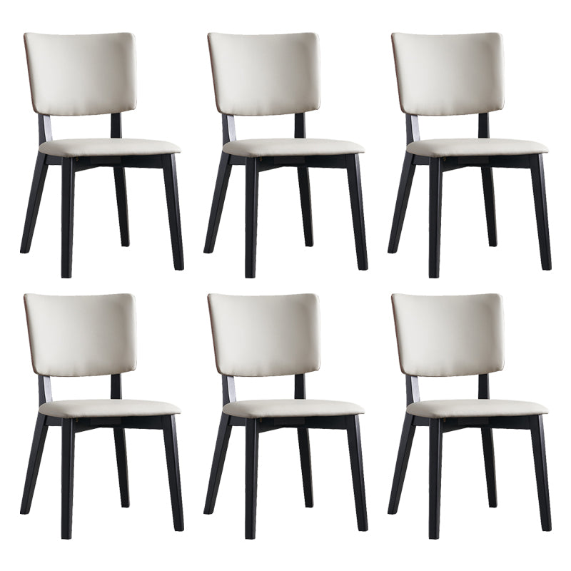 Modern Leather Dining Chair Open Back Dining Side Furniture in Matte Finish for Indoor