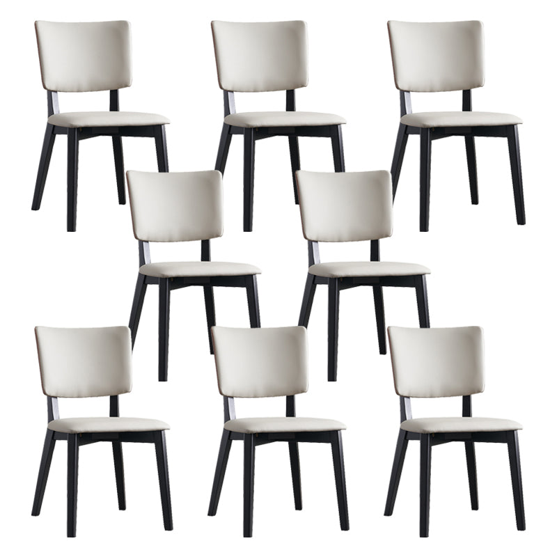 Modern Leather Dining Chair Open Back Dining Side Furniture in Matte Finish for Indoor