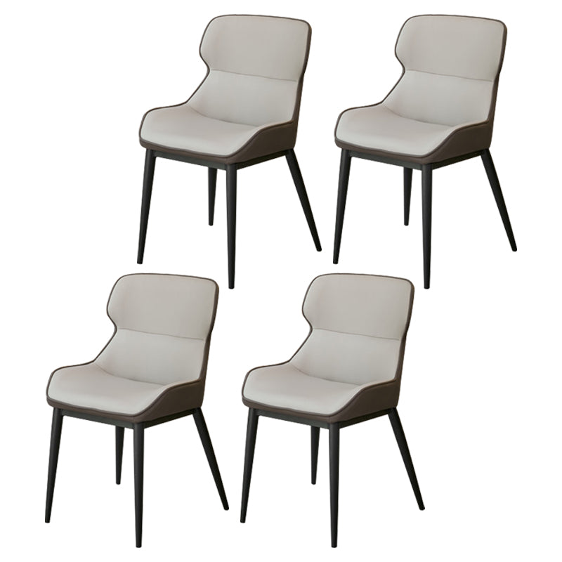 Contemporary Side Chair Leather Upholstered Dining Chair for Kitchen