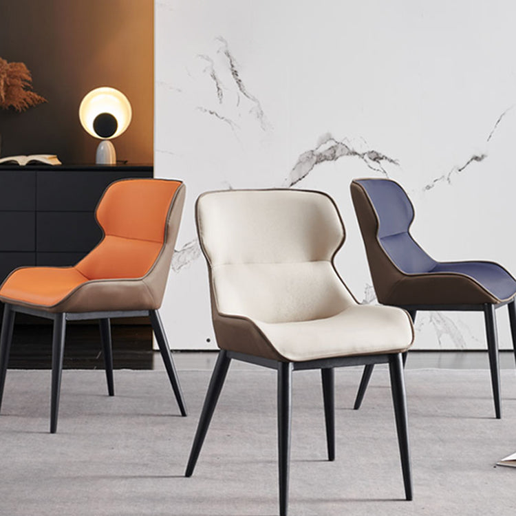 Contemporary Side Chair Leather Upholstered Dining Chair for Kitchen