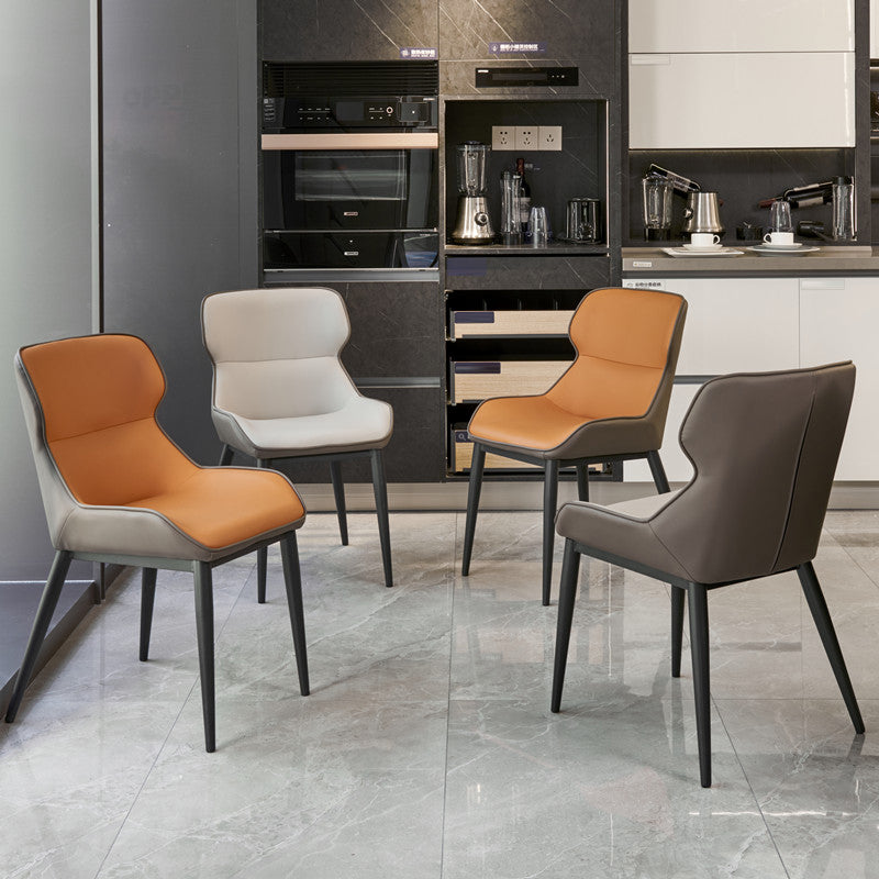 Contemporary Side Chair Leather Upholstered Dining Chair for Kitchen