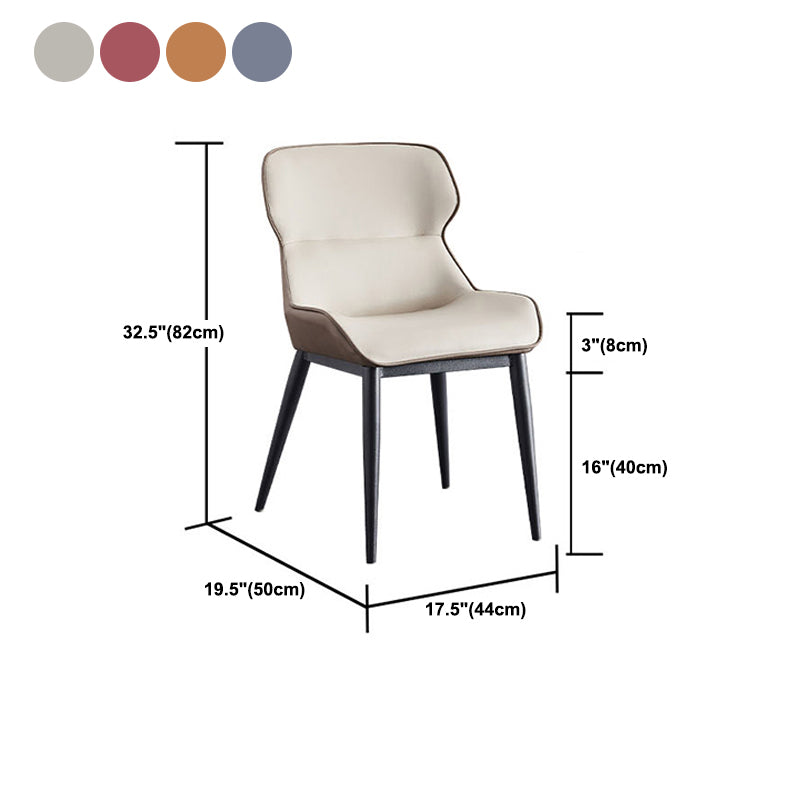 Contemporary Side Chair Leather Upholstered Dining Chair for Kitchen