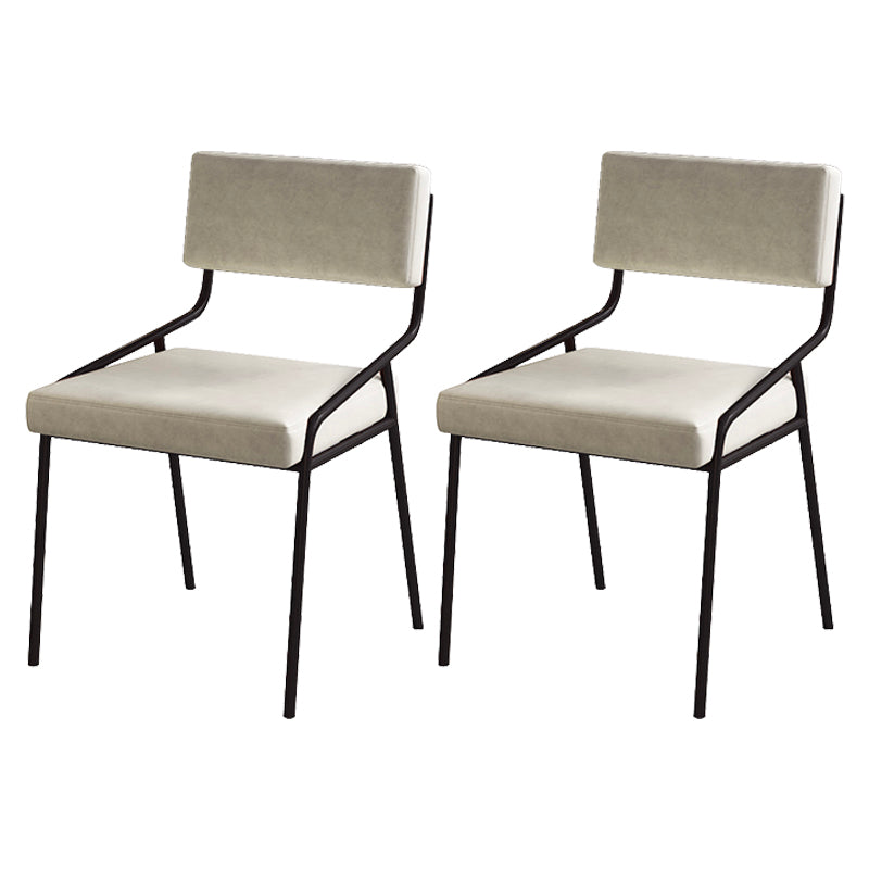 Industrial PU Leather Dining Chair Open Back Upholstered Dining Side Chair