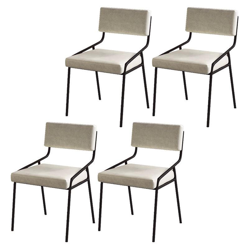 Industrial PU Leather Dining Chair Open Back Upholstered Dining Side Chair