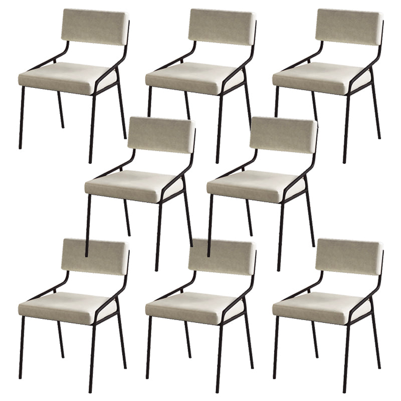 Industrial PU Leather Dining Chair Open Back Upholstered Dining Side Chair