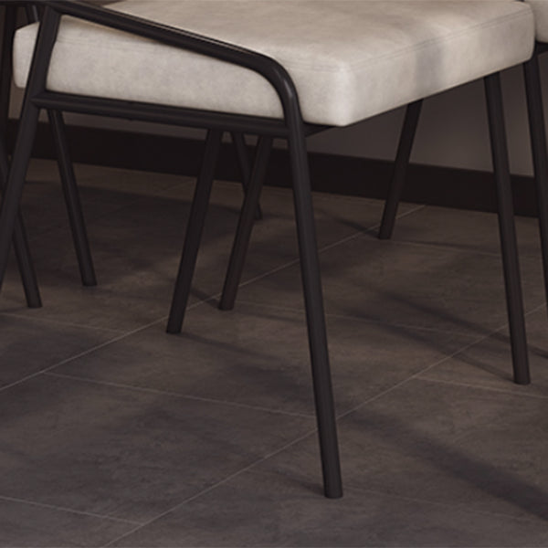 Industrial PU Leather Dining Chair Open Back Upholstered Dining Side Chair