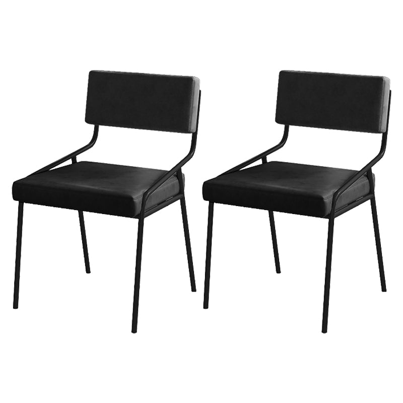 Industrial PU Leather Dining Chair Open Back Upholstered Dining Side Chair