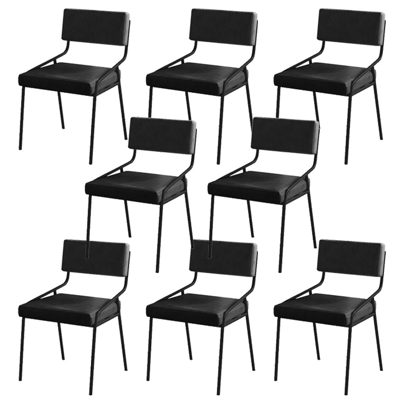 Industrial PU Leather Dining Chair Open Back Upholstered Dining Side Chair