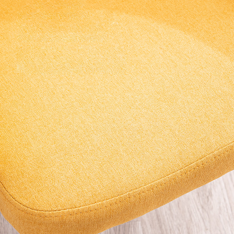 Modern Linen Dining Chair Open Back Dining Side Furniture with Wood Legs in Matte Finish