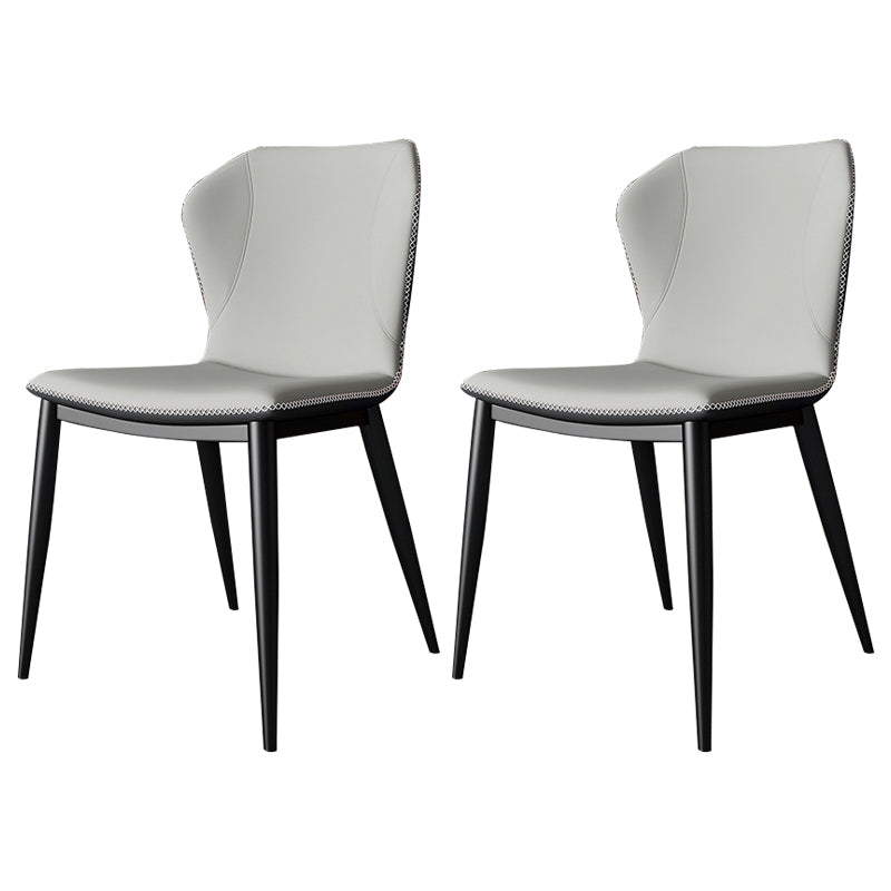 Contemporary Faux Leather Dining Chair Wingback Side Chair in Matte Finish