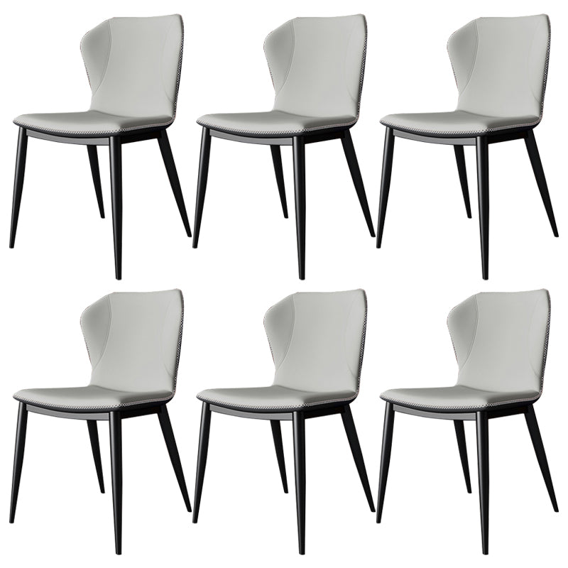 Contemporary Faux Leather Dining Chair Wingback Side Chair in Matte Finish