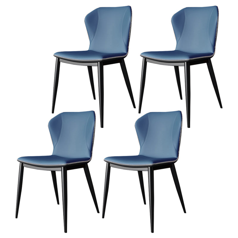 Contemporary Faux Leather Dining Chair Wingback Side Chair in Matte Finish
