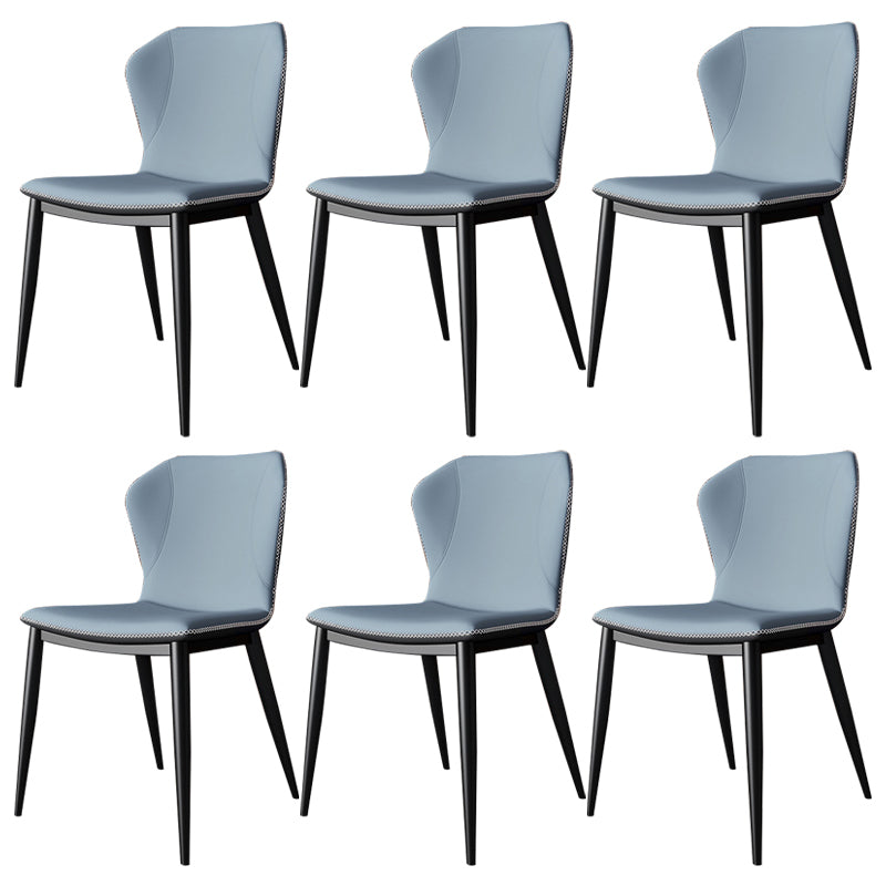 Contemporary Faux Leather Dining Chair Wingback Side Chair in Matte Finish