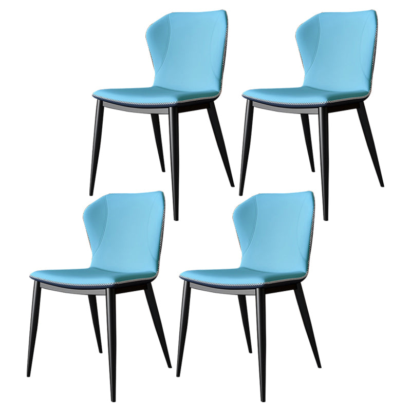 Contemporary Faux Leather Dining Chair Wingback Side Chair in Matte Finish