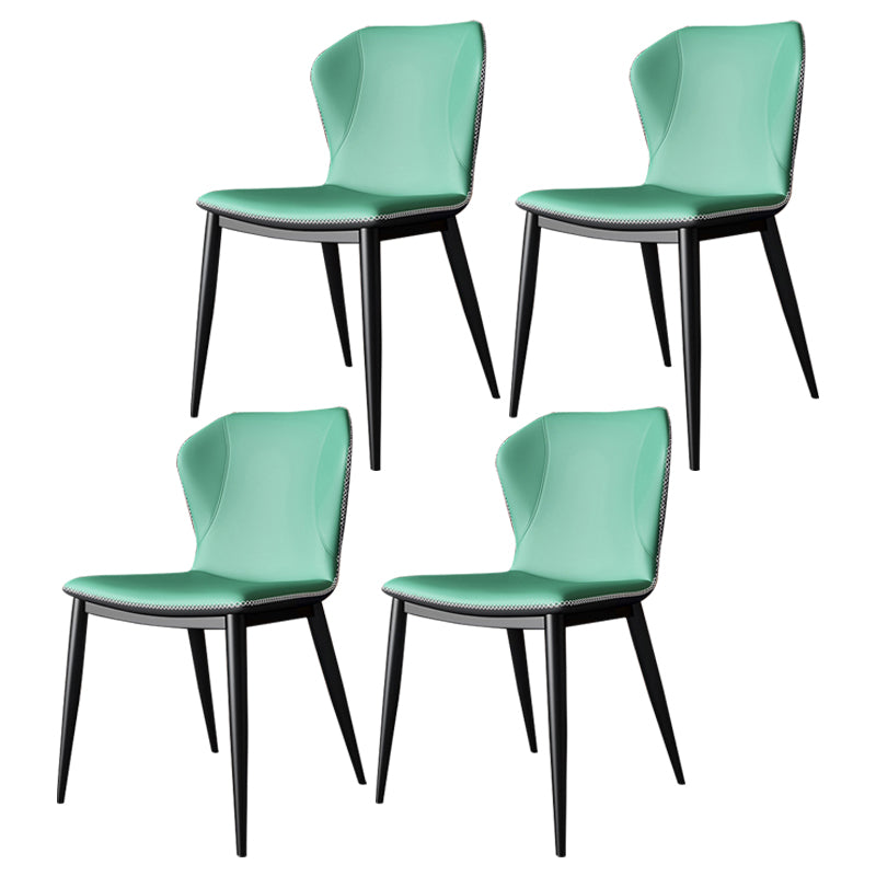 Contemporary Faux Leather Dining Chair Wingback Side Chair in Matte Finish