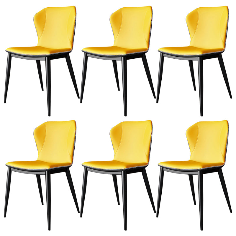 Contemporary Faux Leather Dining Chair Wingback Side Chair in Matte Finish