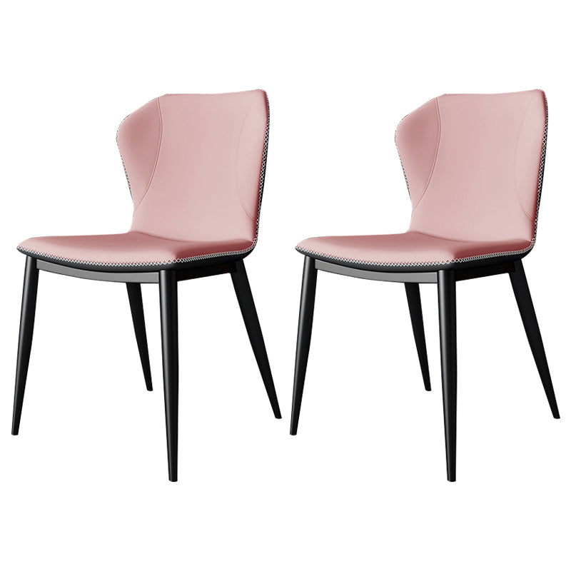 Contemporary Faux Leather Dining Chair Wingback Side Chair in Matte Finish