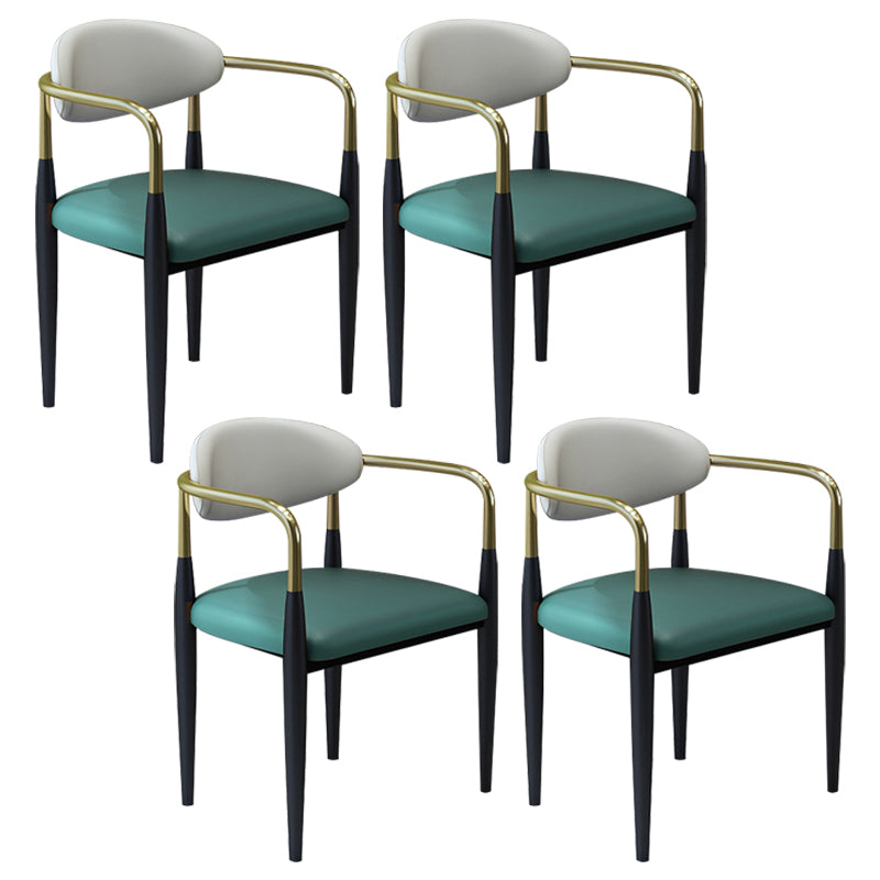 Modern Faux Leather Dining Chair Open Back Dining Side Furniture in Matte Finish for Home