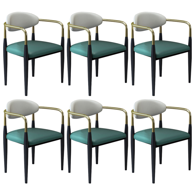 Modern Faux Leather Dining Chair Open Back Dining Side Furniture in Matte Finish for Home