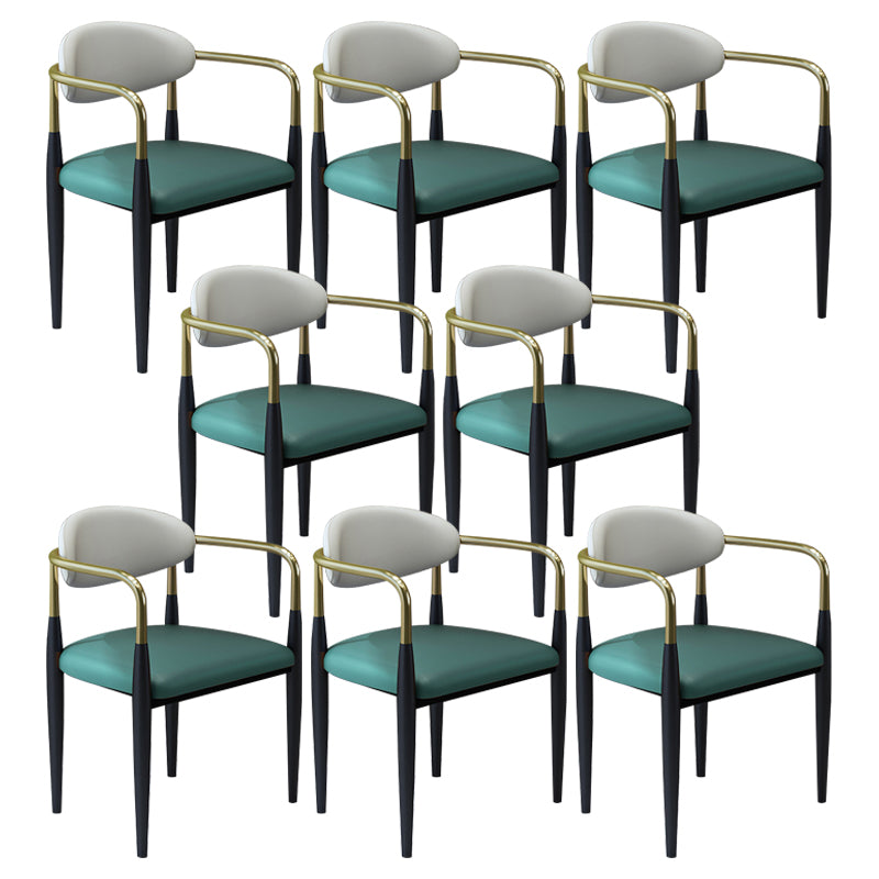 Modern Faux Leather Dining Chair Open Back Dining Side Furniture in Matte Finish for Home