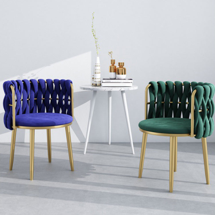 Velvet Upholstered Dining Chair Modern Furniture in Matte Finish for Indoor