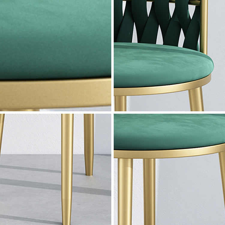 Velvet Upholstered Dining Chair Modern Furniture in Matte Finish for Indoor