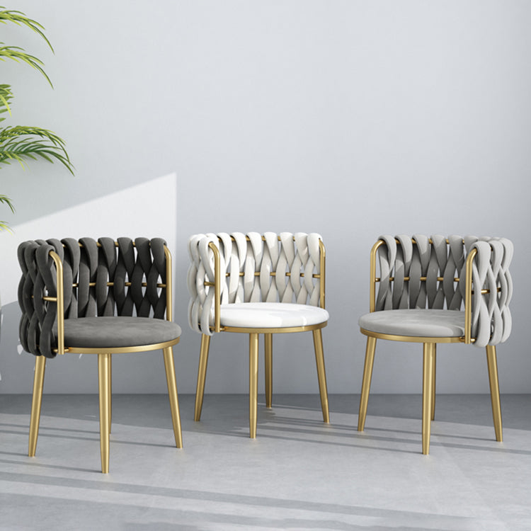 Velvet Upholstered Dining Chair Modern Furniture in Matte Finish for Indoor