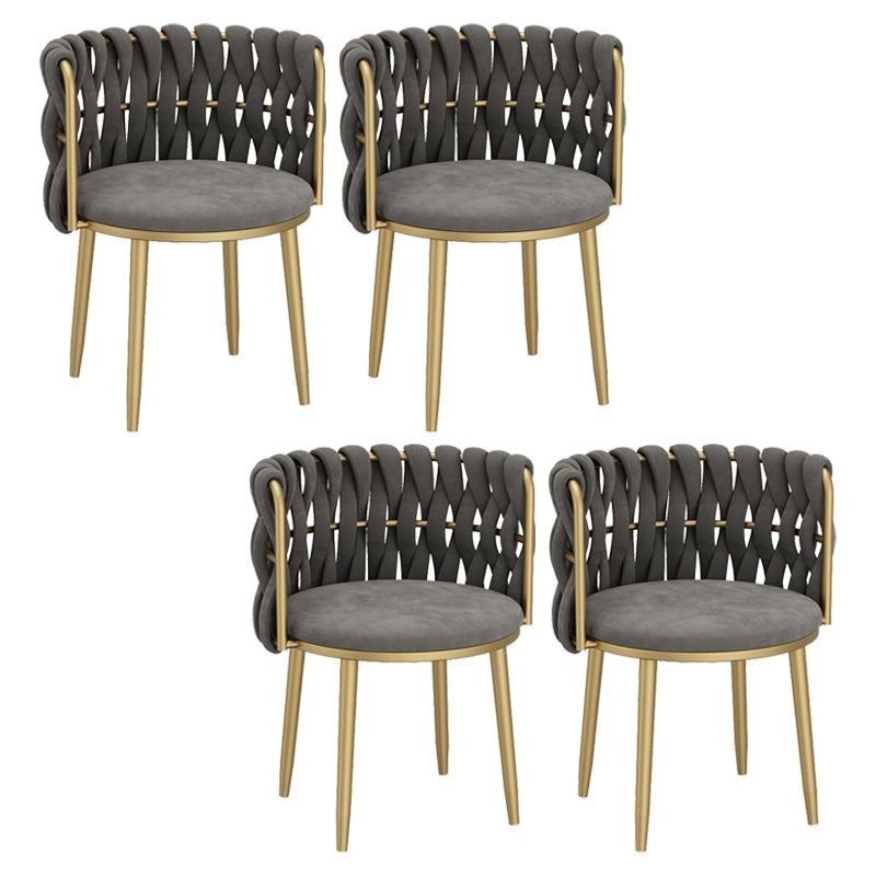 Velvet Upholstered Dining Chair Modern Furniture in Matte Finish for Indoor