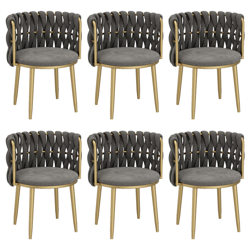 Velvet Upholstered Dining Chair Modern Furniture in Matte Finish for Indoor