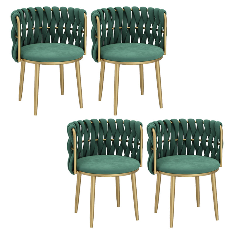 Velvet Upholstered Dining Chair Modern Furniture in Matte Finish for Indoor