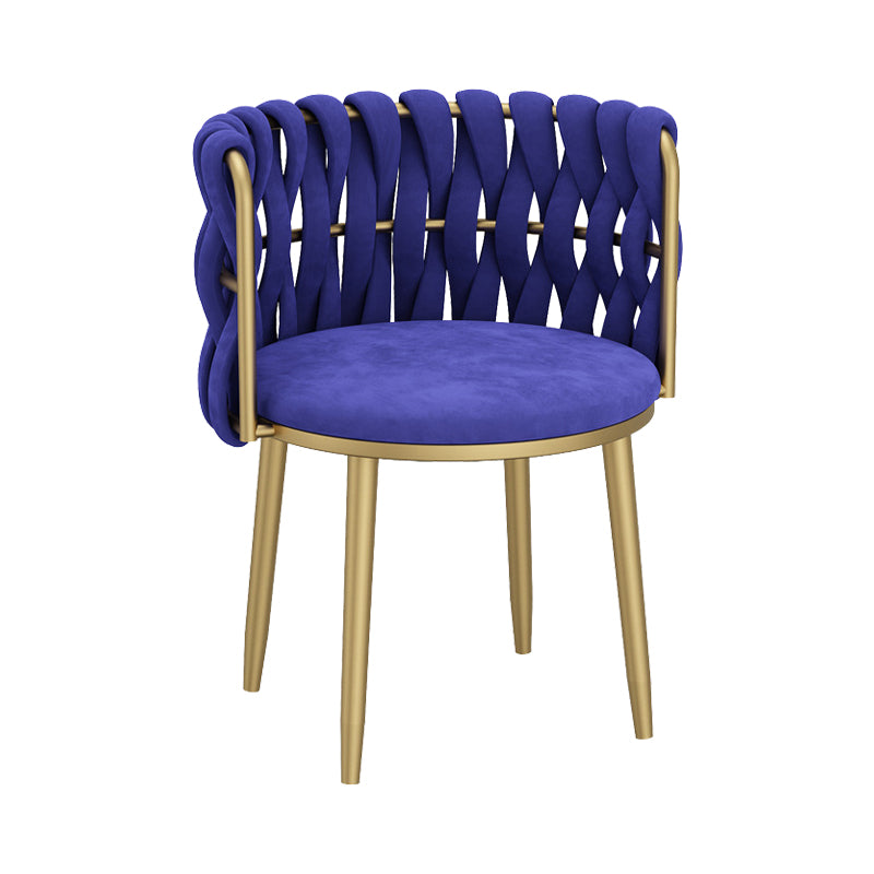 Velvet Upholstered Dining Chair Modern Furniture in Matte Finish for Indoor