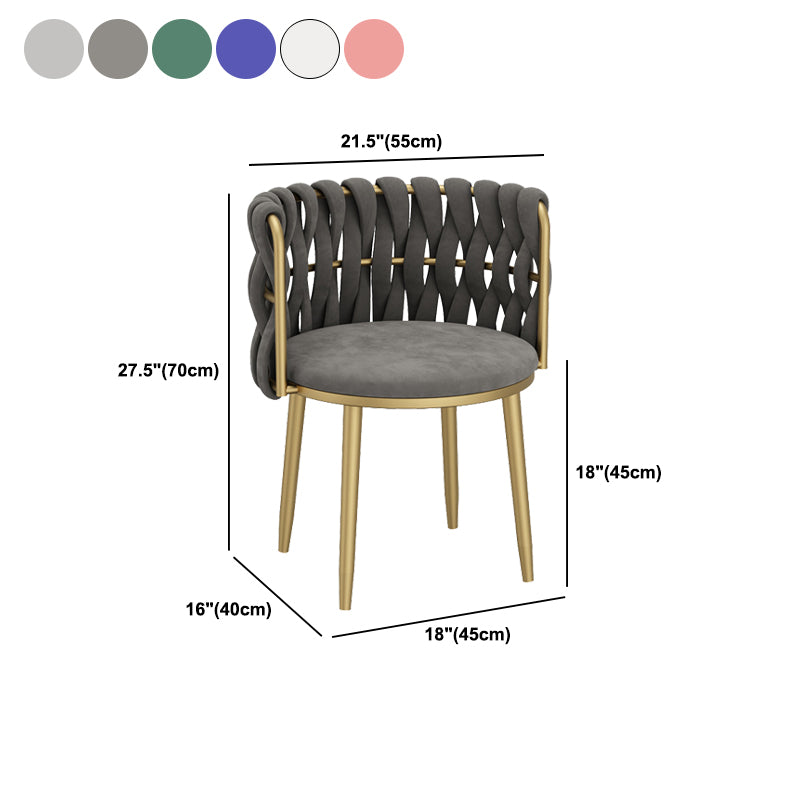 Velvet Upholstered Dining Chair Modern Furniture in Matte Finish for Indoor