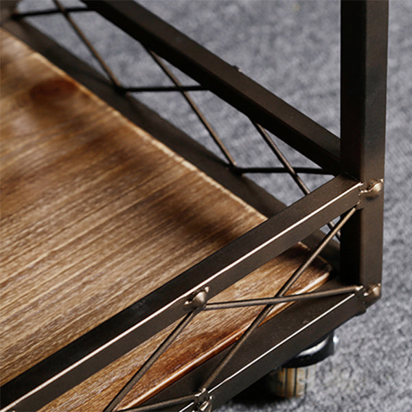 Rolling Industrial Kitchen Trolley Wooden Kitchen Trolley for Dining Room
