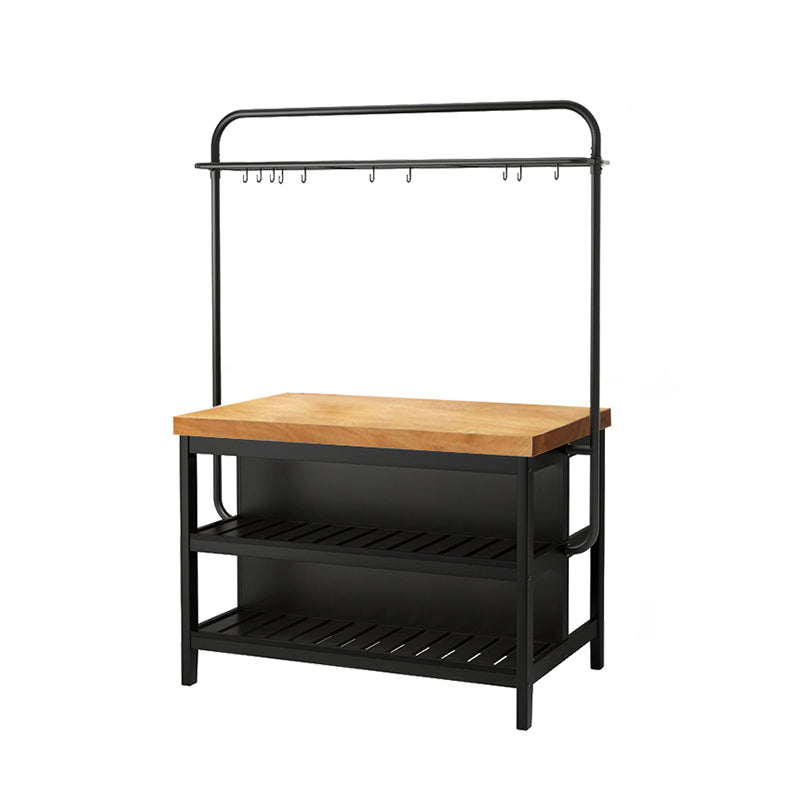 Industrial Style Wooden Kitchen Island Metal Kitchen Island Table