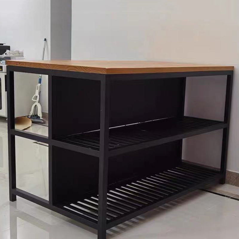 Industrial Style Wooden Kitchen Island Metal Kitchen Island Table