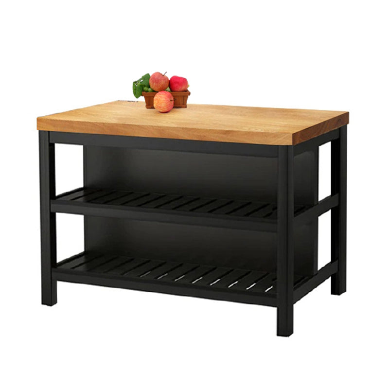 Industrial Style Wooden Kitchen Island Metal Kitchen Island Table