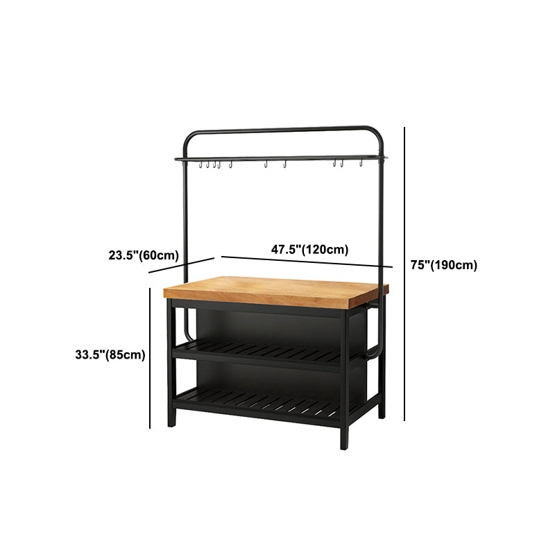 Industrial Style Wooden Kitchen Island Metal Kitchen Island Table