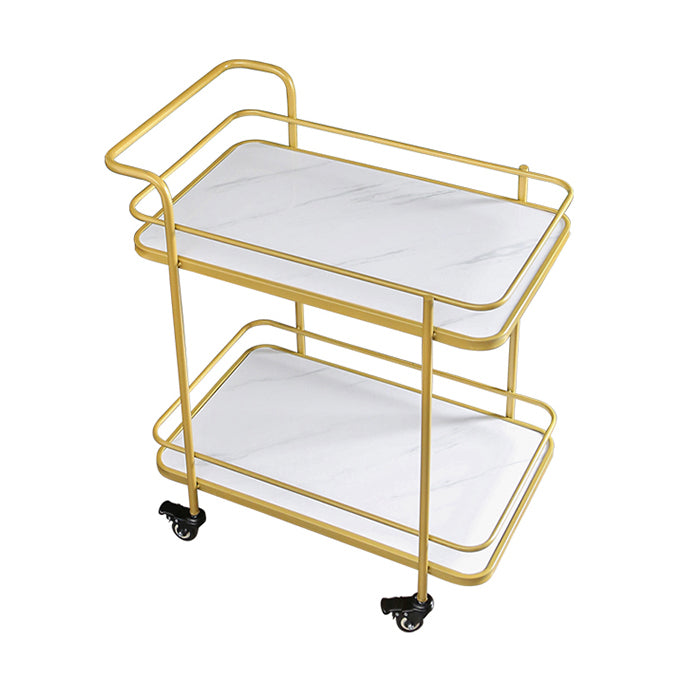 Modern 31.5"H Rolling Prep Table Metal Rectangular Prep Table for Home Use