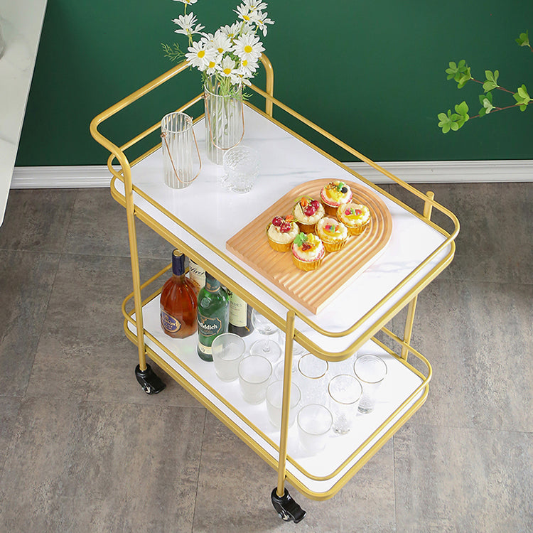 Modern 31.5"H Rolling Prep Table Metal Rectangular Prep Table for Home Use