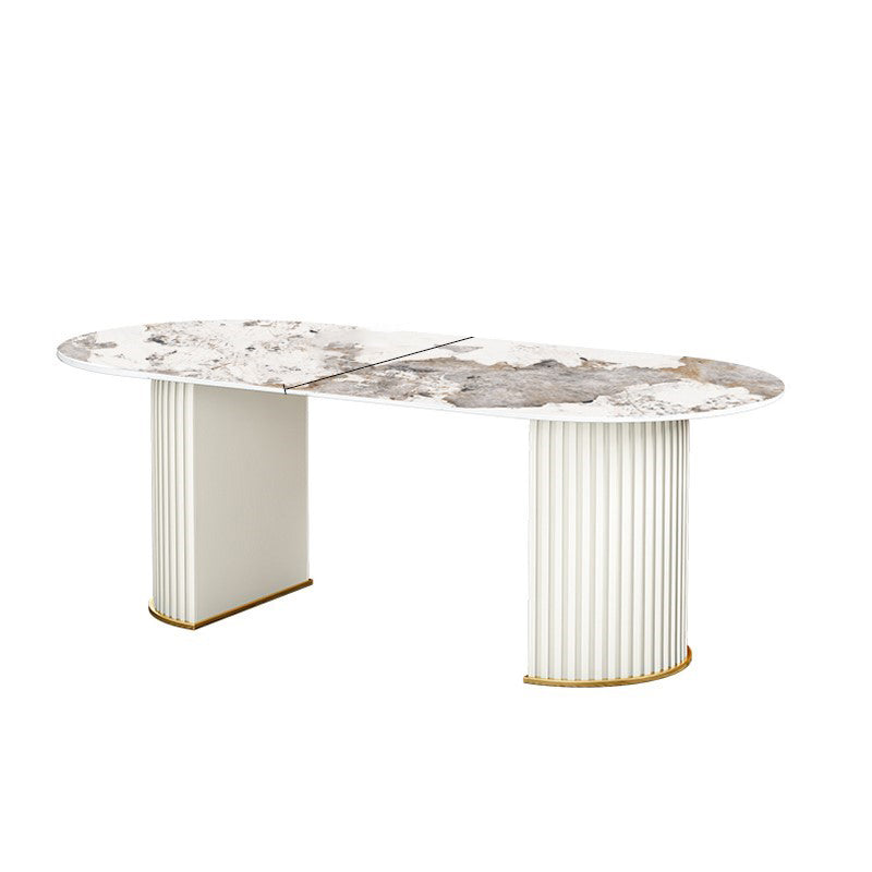 Traditional Luxury Dining Table Oval Sintered Stone Table for Home