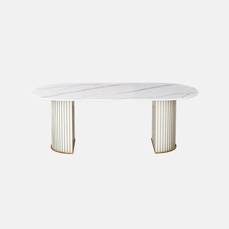 Traditional Luxury Dining Table Oval Sintered Stone Table for Home