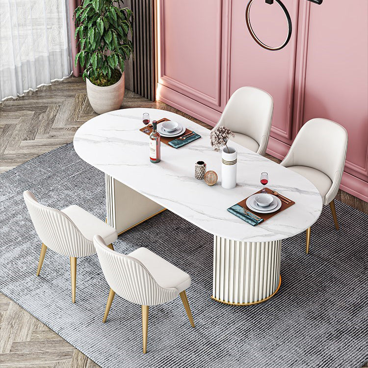 Traditional Luxury Dining Table Oval Sintered Stone Table for Home