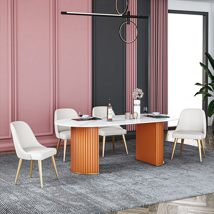 Traditional Luxury Dining Table Oval Sintered Stone Table for Home